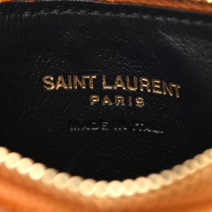 Saint Laurent Monogram Grain de Poudre 5 Fragments Zip Pouch Card Holder Orange 6 of 6