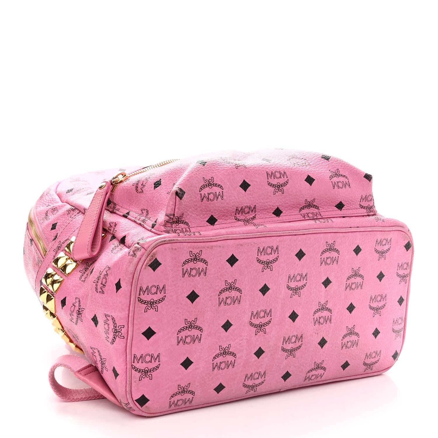 MCM Visetos Medium Side Studs Stark Backpack Pink 3 of 17