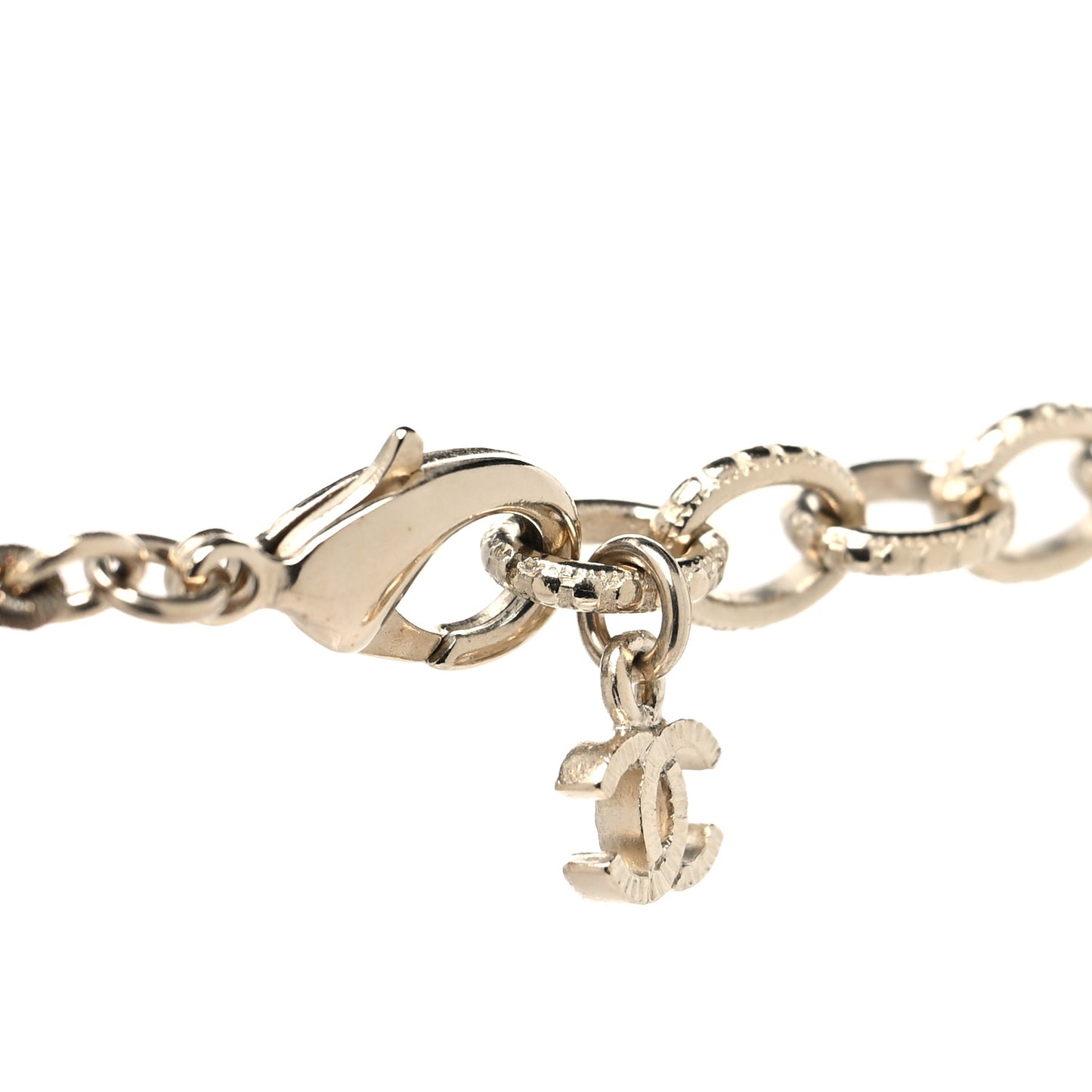 Pearl Resin CC Long Necklace Gold