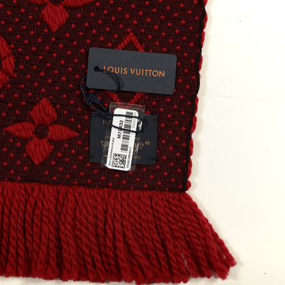 Louis Vuitton Wool Silk Logomania Scarf Rubis 3 of 3