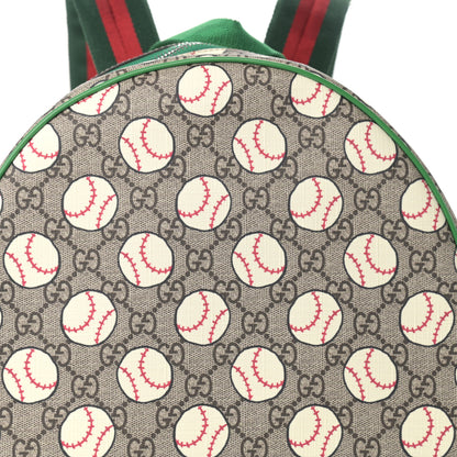 Gucci GG Supreme Monogram Baseballs Web Childrens Backpack Green 8 of 10