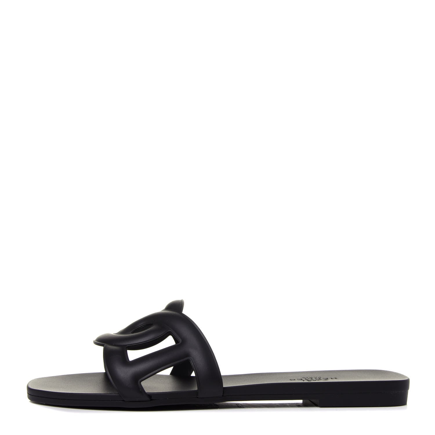 Hermes Rubber Aloha Sandals 36 Black 1 of 10