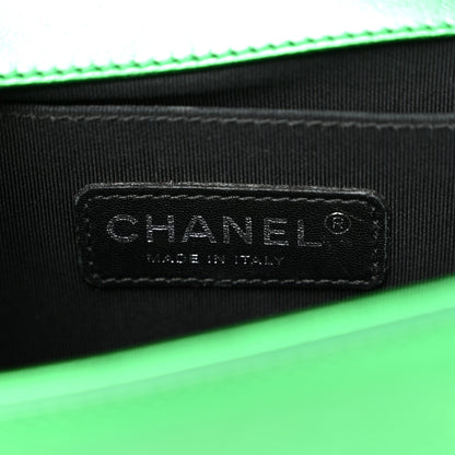 Chanel Metallic Patent Calfskin Quilted Medium Boy Flap Green 6 of 12