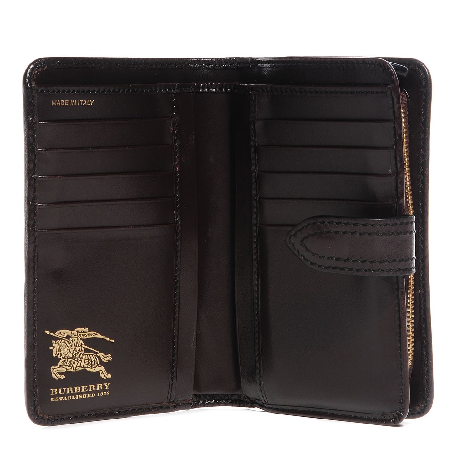 Haymarket Check Compact Zip Wallet Chocolate