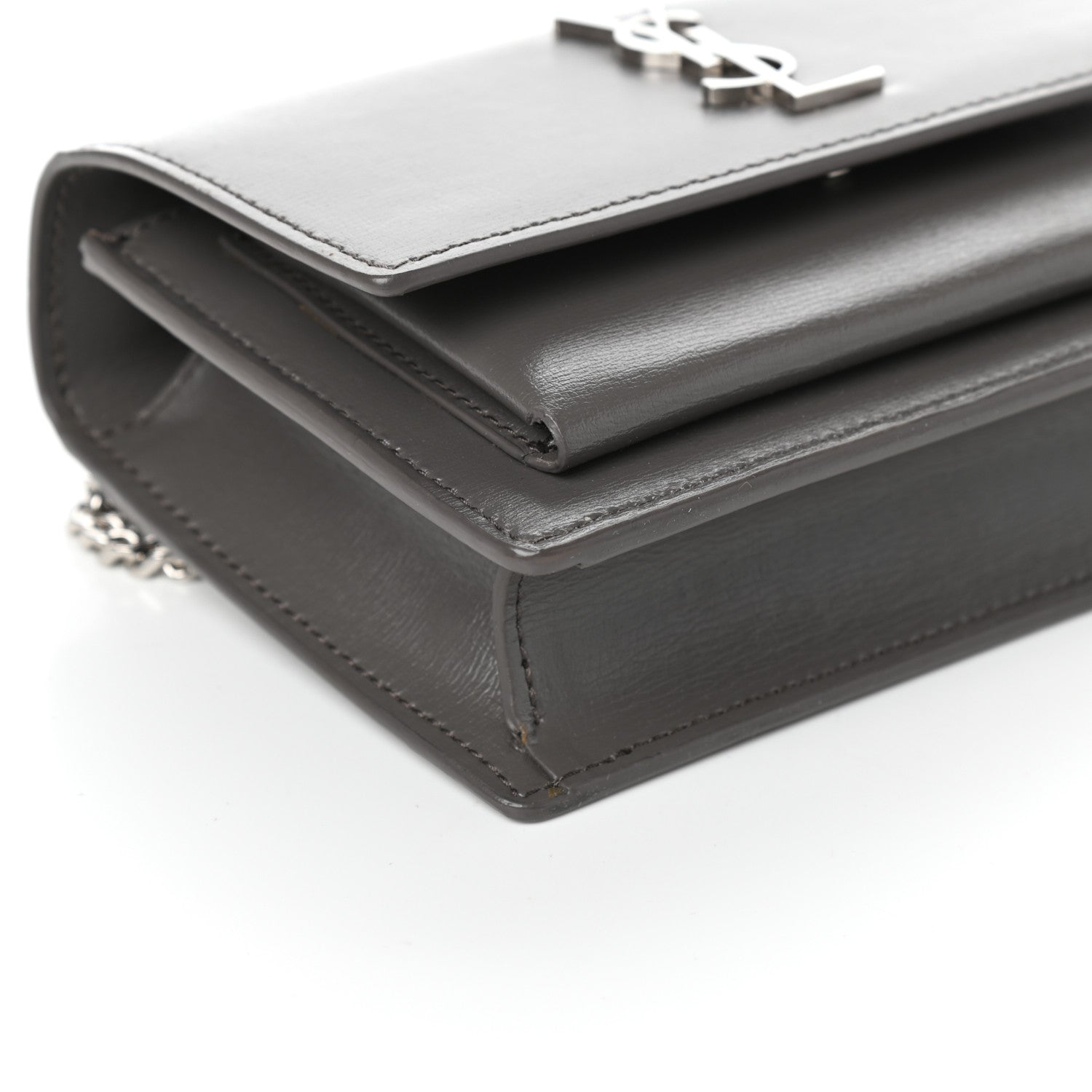 Saint Laurent Calfskin Monogram Sunset Chain Wallet Earth 8 of 9