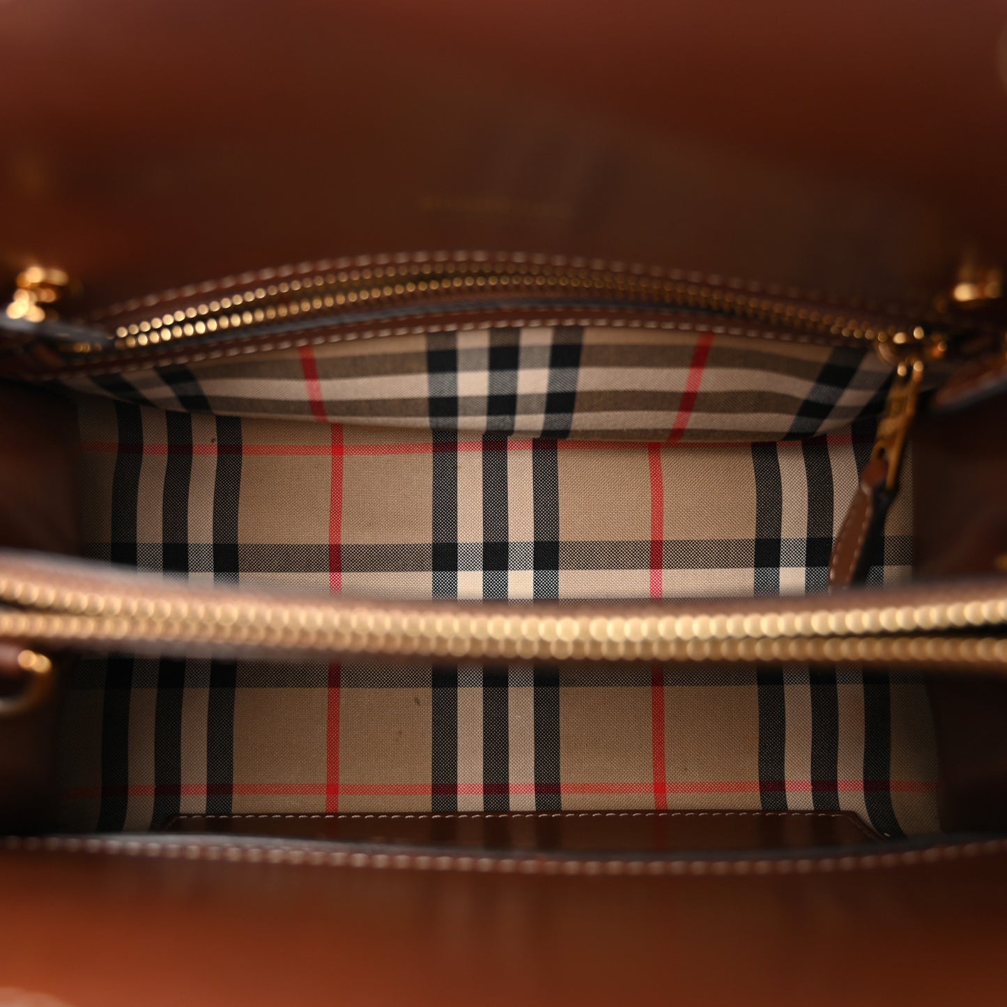 Calfskin Vintage Check Mini Two Handle Title Bag Black