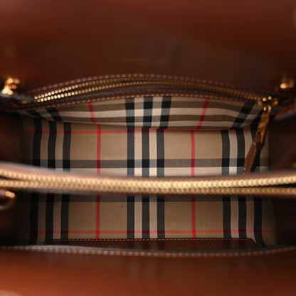 Burberry Calfskin Vintage Check Mini Two Handle Title Bag Black 5 of 12