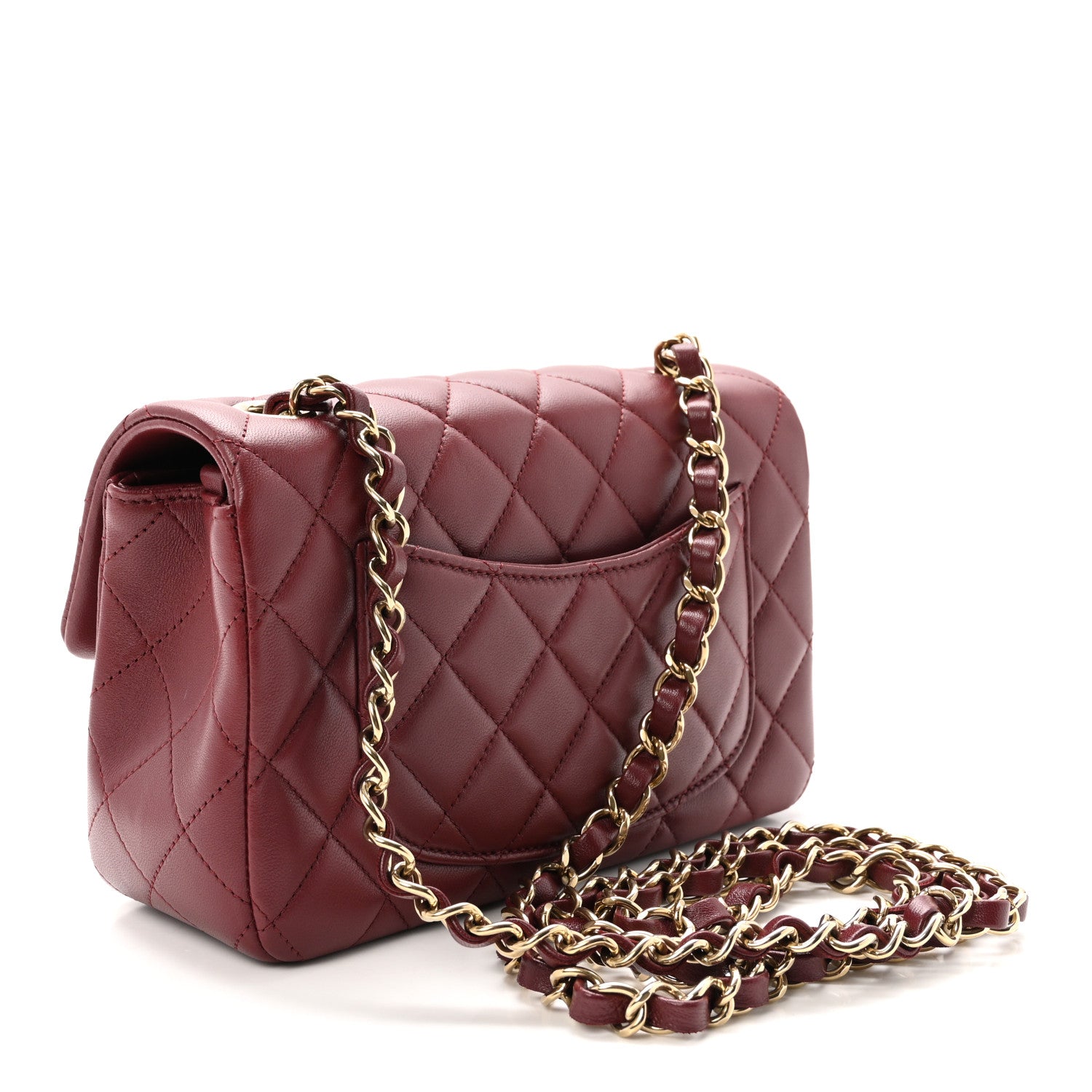 Chanel Lambskin Quilted Mini Rectangular Flap Burgundy 3 of 10