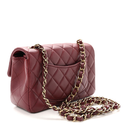 Chanel Lambskin Quilted Mini Rectangular Flap Burgundy 3 of 10