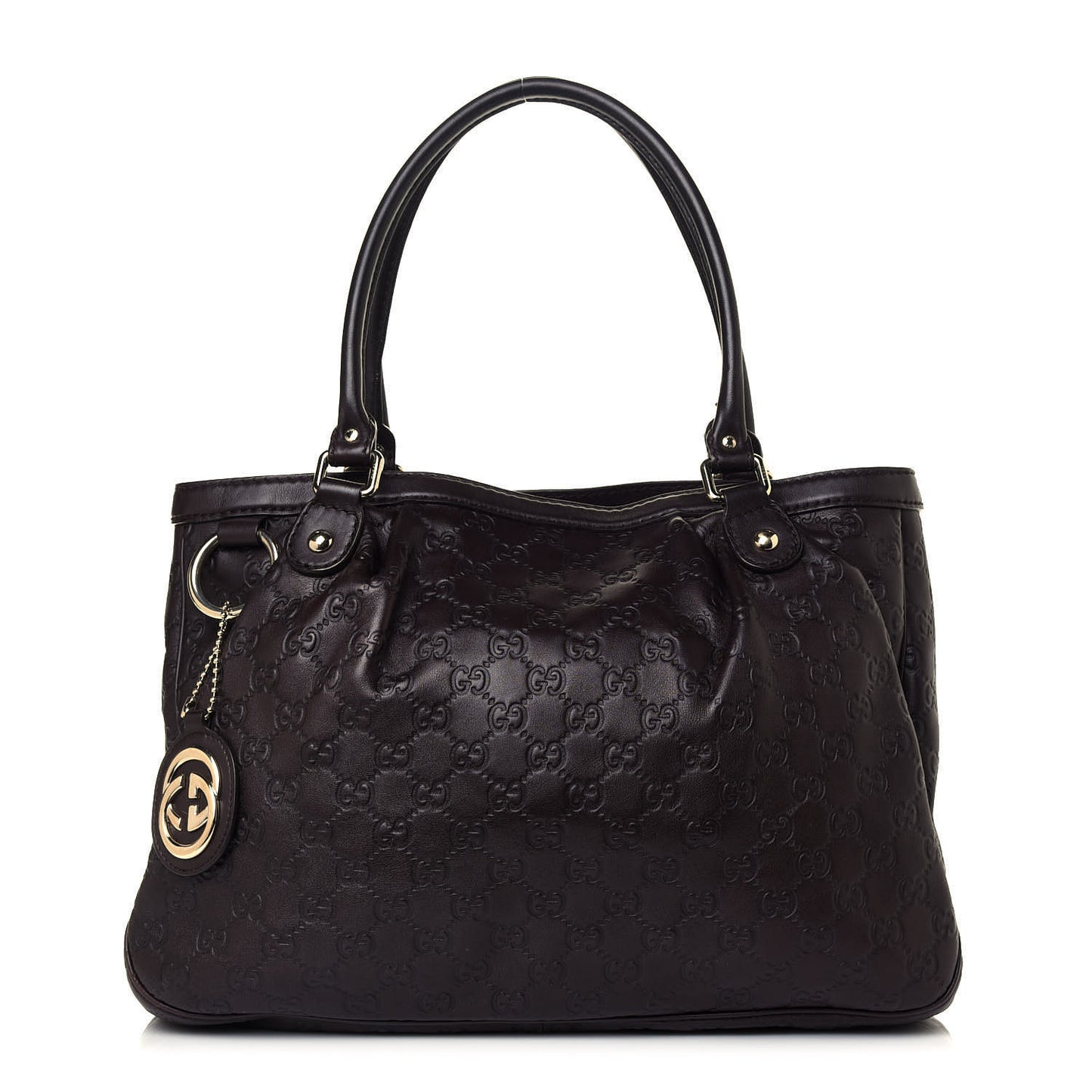 Guccissima Medium Sukey Top Handle Tote Chocolate