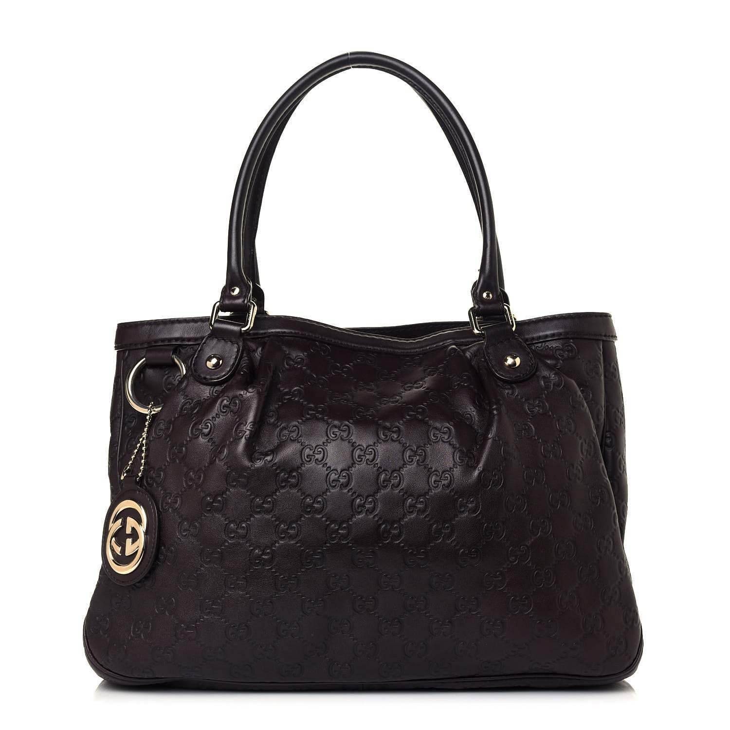 Gucci Guccissima Medium Sukey Top Handle Tote Chocolate 1 of 12
