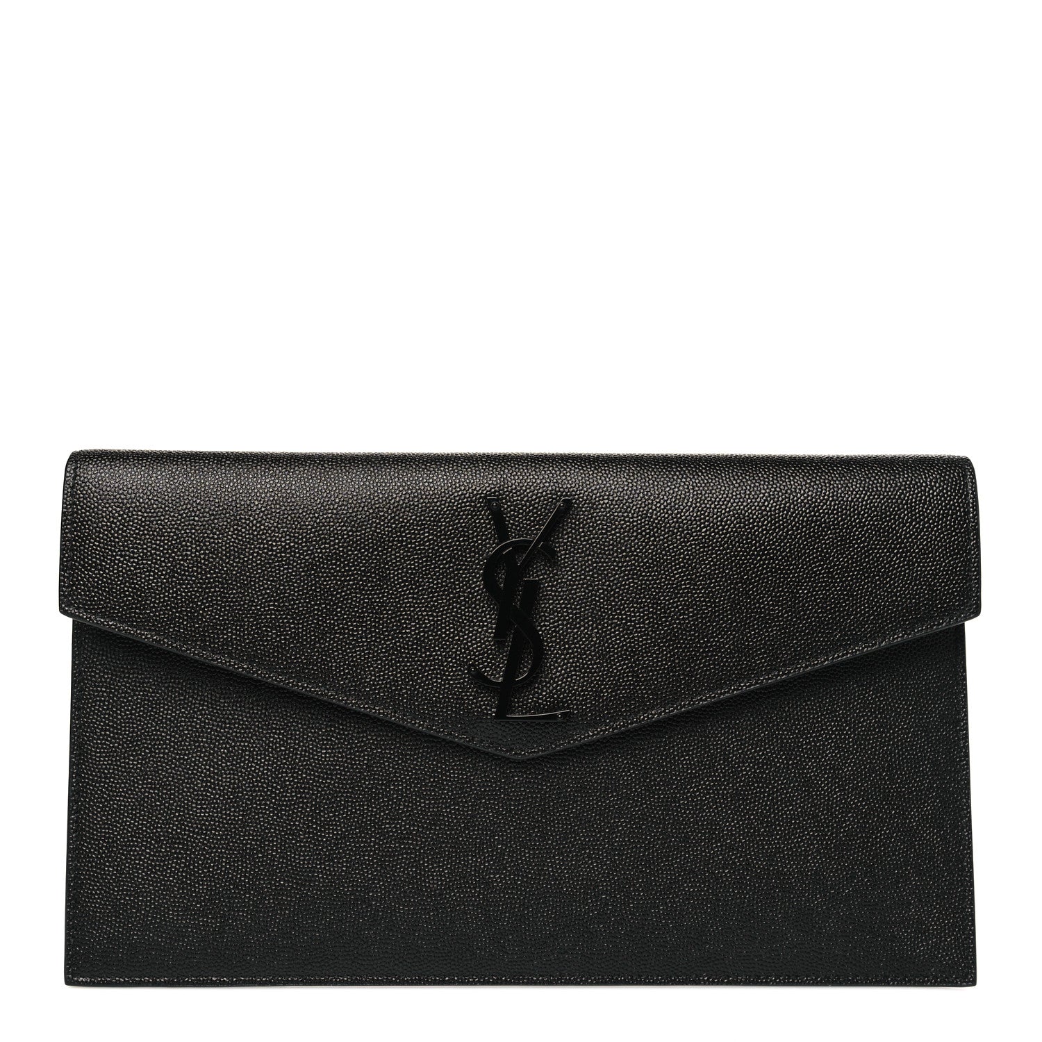 Saint Laurent Grain De Poudre Monogram Uptown Pouch Black 1 of 9