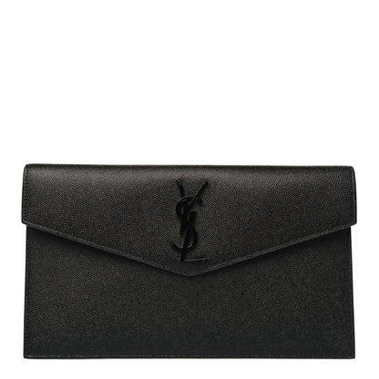 Saint Laurent Grain De Poudre Monogram Uptown Pouch Black 1 of 9