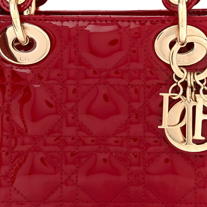 Christian Dior Patent Cannage Mini Lady Dior Red 8 of 10