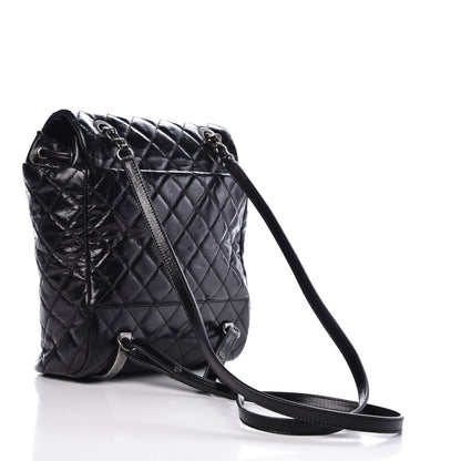 Chanel Glazed Calfskin Quilted Small Salzburg Mountain Backpack Black 3 of 7