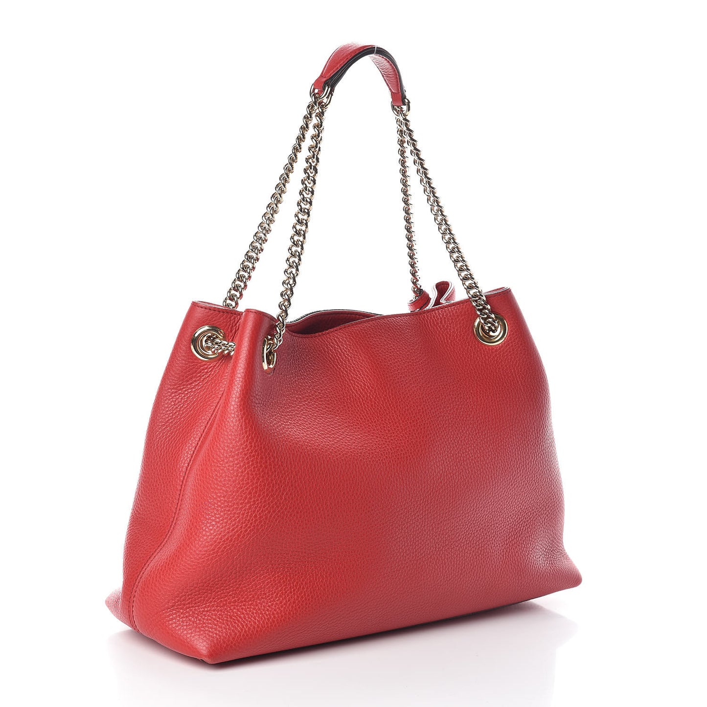 Pebbled Calfskin Medium Soho Chain Shoulder Bag Tabasco Red