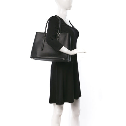Prada Saffiano Cuir Small Double Handle Tote Black 2 of 12