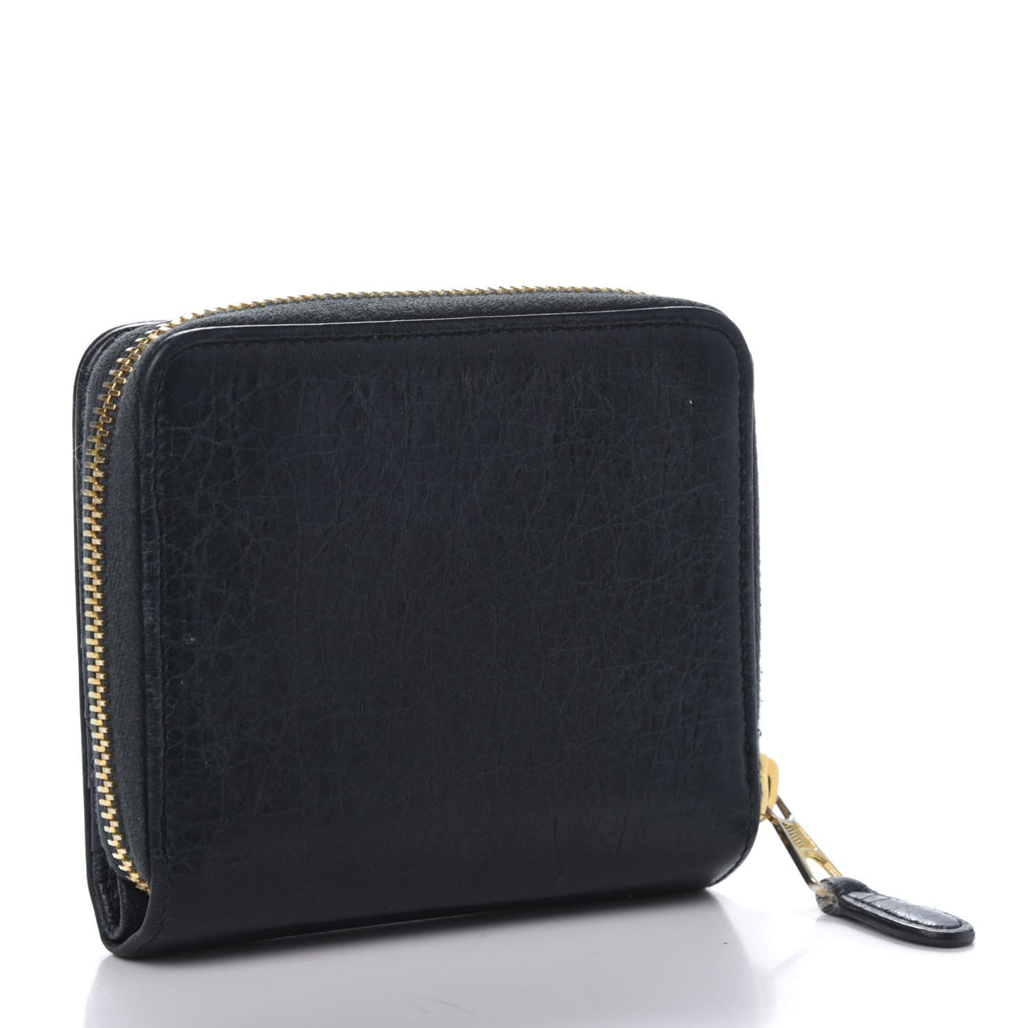 Agneau Giant 12 Gold Hardware Bill Fold Zip Wallet Vert Pinede