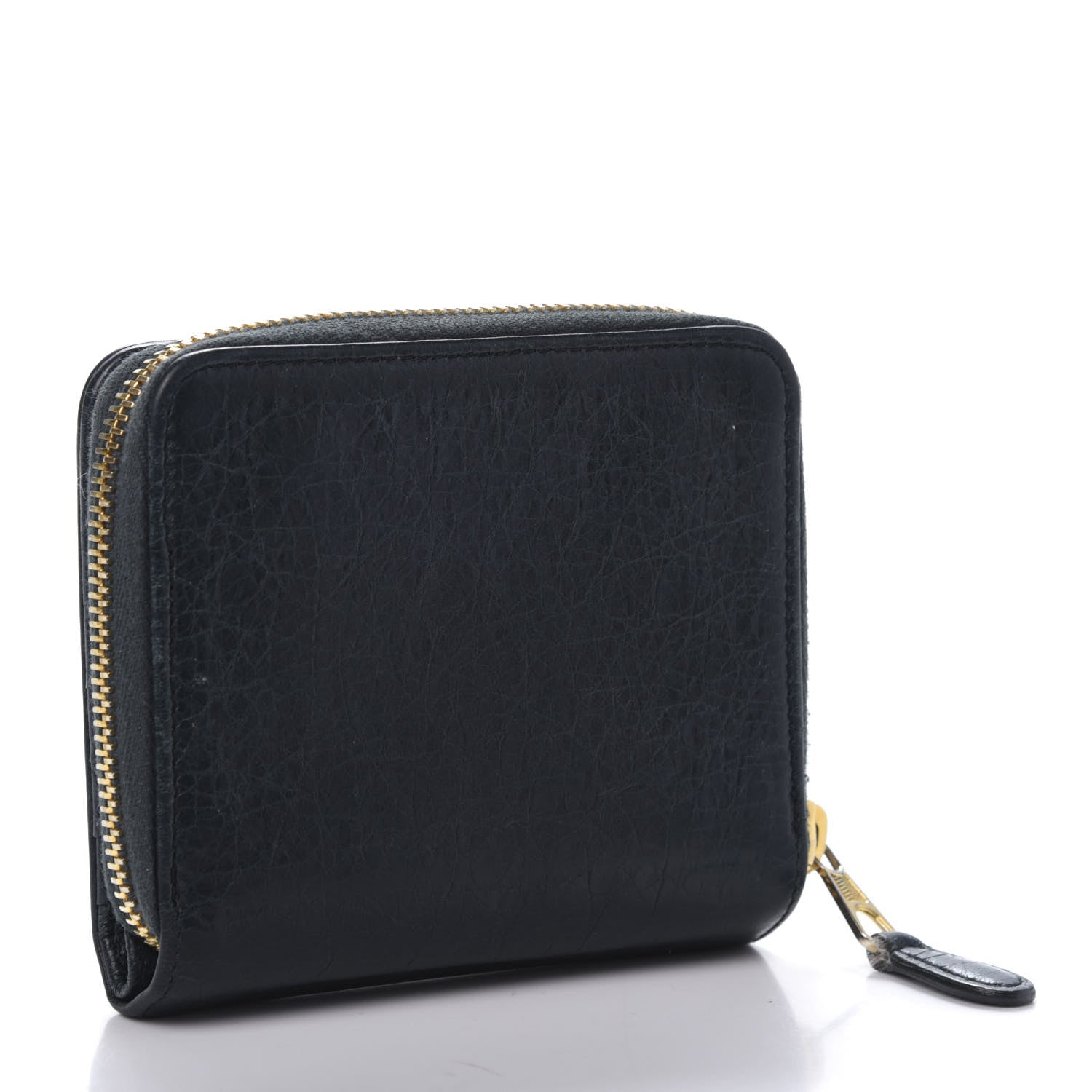 Balenciaga Agneau Giant 12 Gold Hardware Bill Fold Zip Wallet Vert Pinede 3 of 12