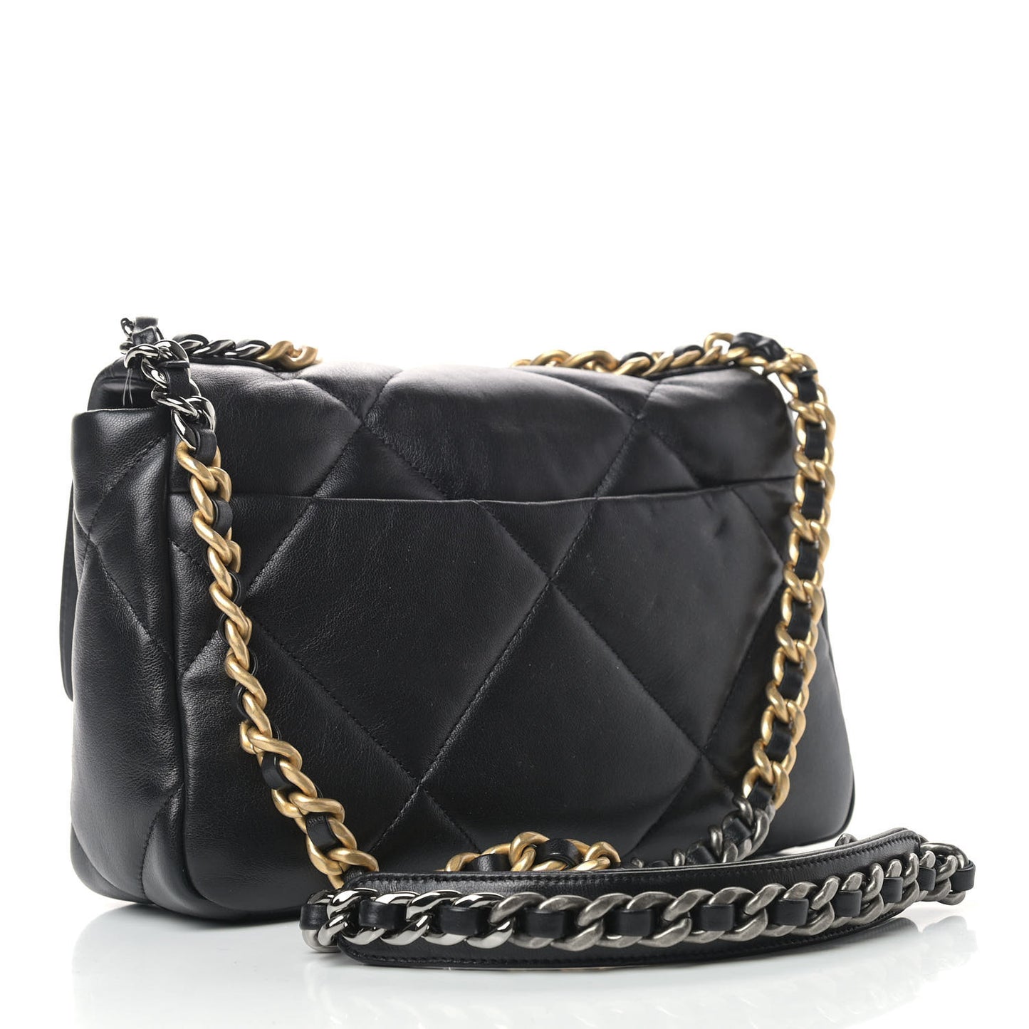 Lambskin Quilted Medium Chanel 19 Flap Black