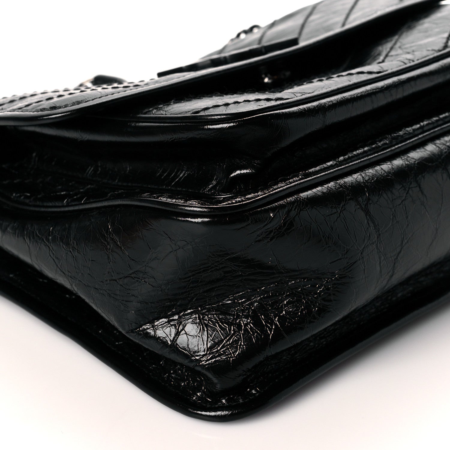 Saint Laurent Crinkled Calfskin Matelasse Monogram Medium Niki Chain Satchel Black 9 of 11