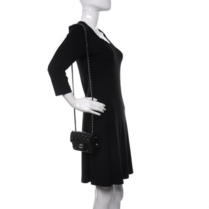 Chanel Patent Calfskin Quilted Extra Mini Rectangular Flap Black 2 of 10