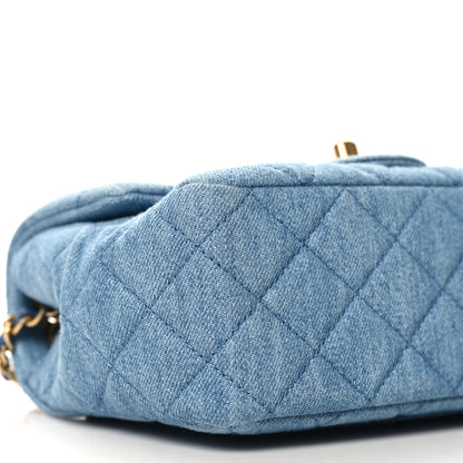 Chanel Denim Quilted Mini Pearl Crush Flap Blue 9 of 11
