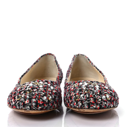 Chanel Tweed Crystal CC Ballerina Flats 38.5 Multicolor 2 of 8