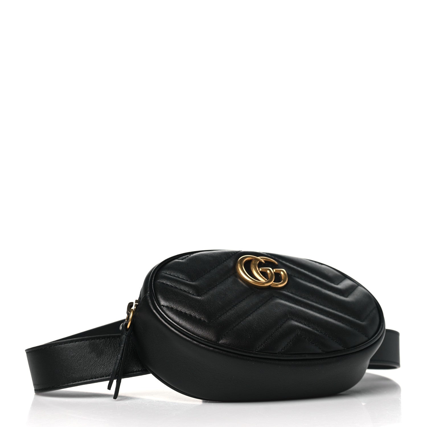 Gucci Calfskin Matelasse GG Marmont Belt Bag 95 38 Black 4 of 11
