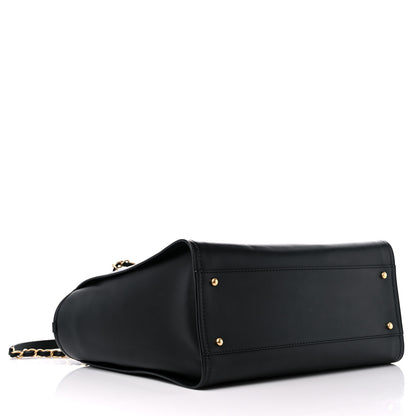 Chanel Calfskin Medium Deauville Tote Black 4 of 9
