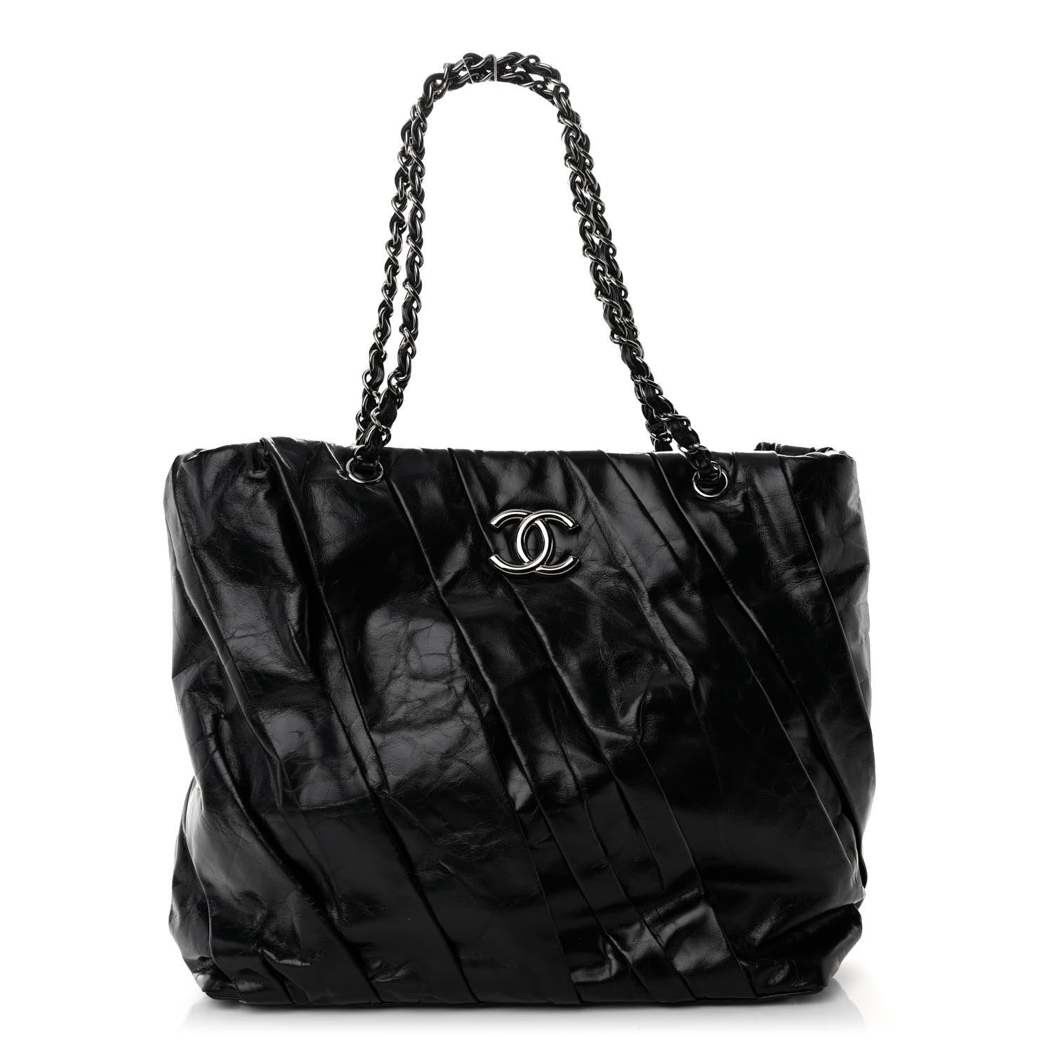 Chanel Glazed Calfskin Large Twisted Tote Black 1 of 10