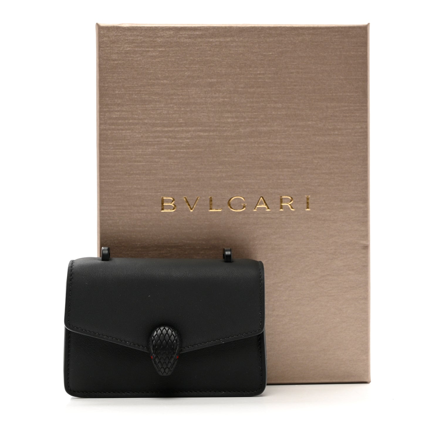 Calfskin Serpenti Forever Micro Bag Black