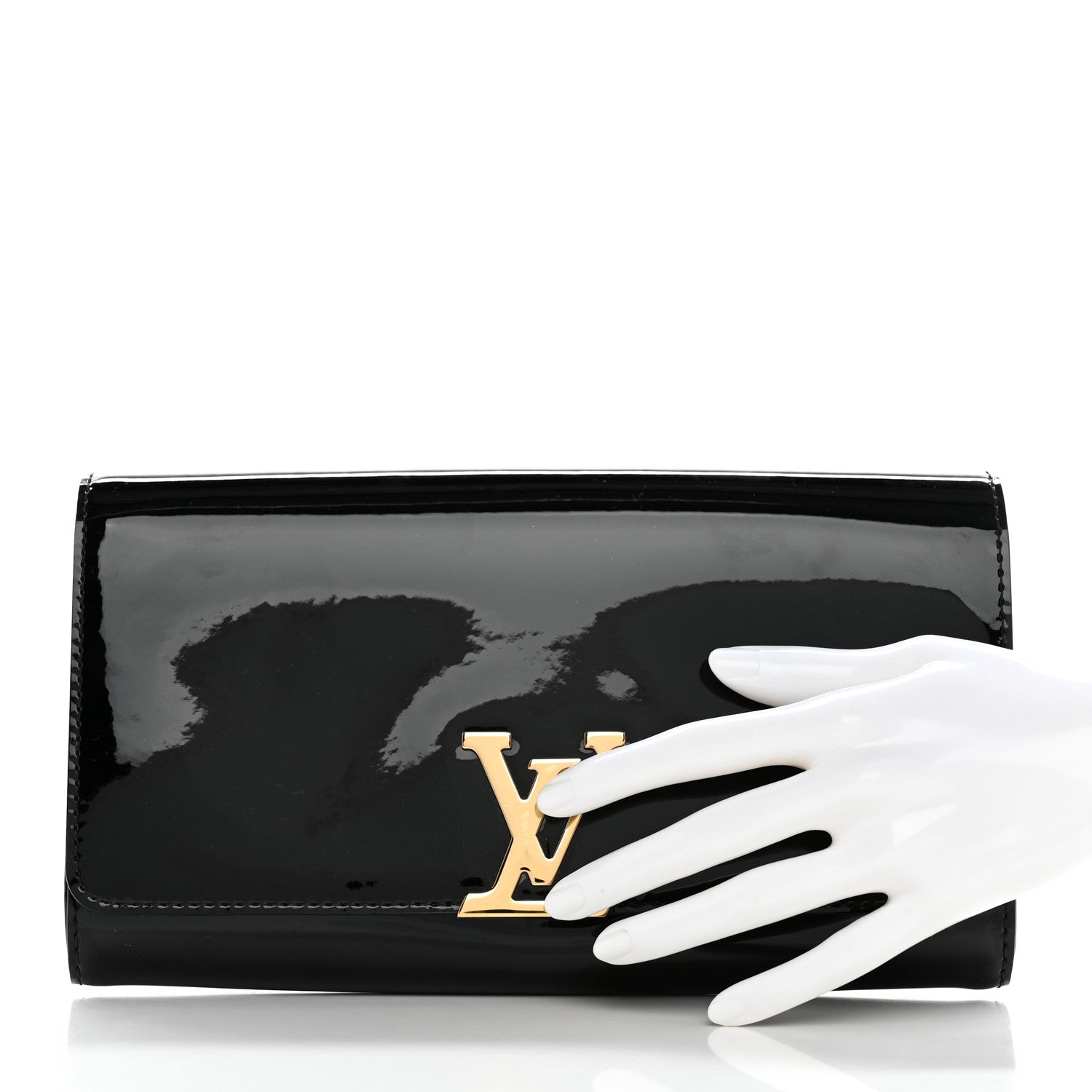 Louis Vuitton Patent Neo Sobe Louise EW Clutch Black 2 of 6