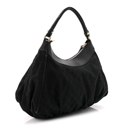 Gucci Monogram Large D Gold Ring Hobo Black 3 of 10