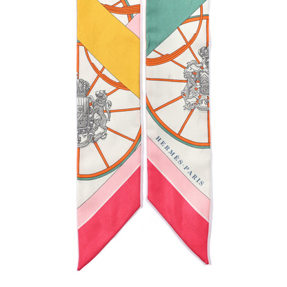 Hermes Silk Springs Springs Twilly Rose Vert Multicolor 2 of 4