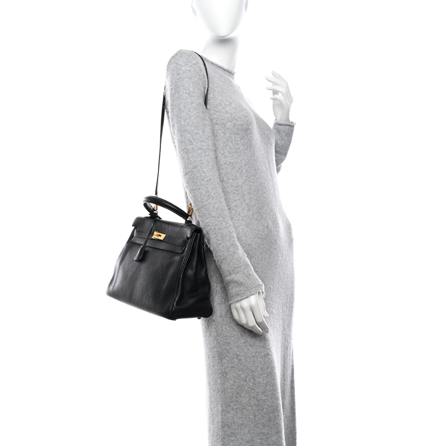 Hermes Fjord Kelly Retourne 32 Black 2 of 14