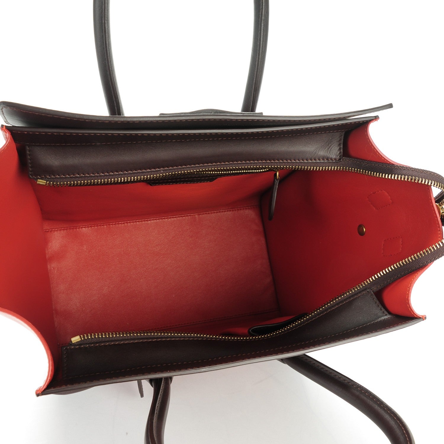 Celine Satin Calfskin Mini Tri-Color Luggage Blood 5 of 9