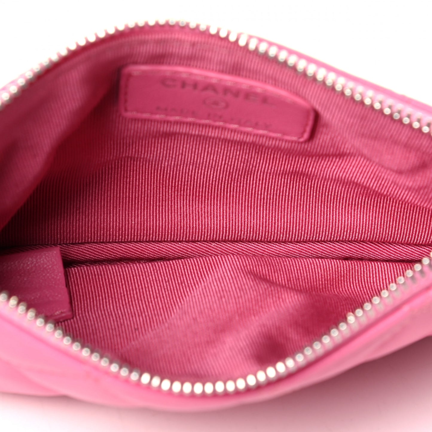 Lambskin Quilted Small Cosmetic Case Pink