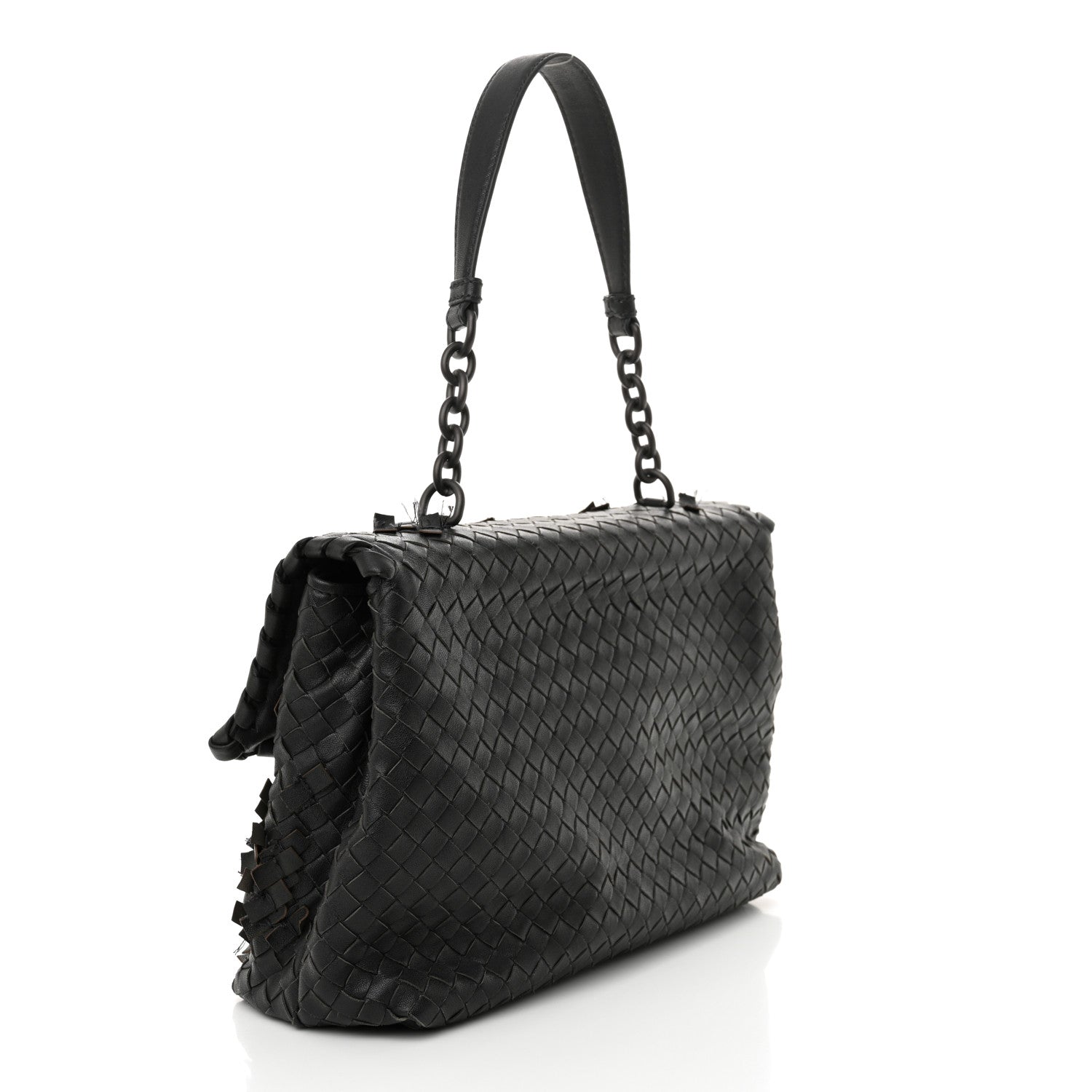 Bottega Veneta Nappa Intrecciato Fringe Flap Grey 3 of 13