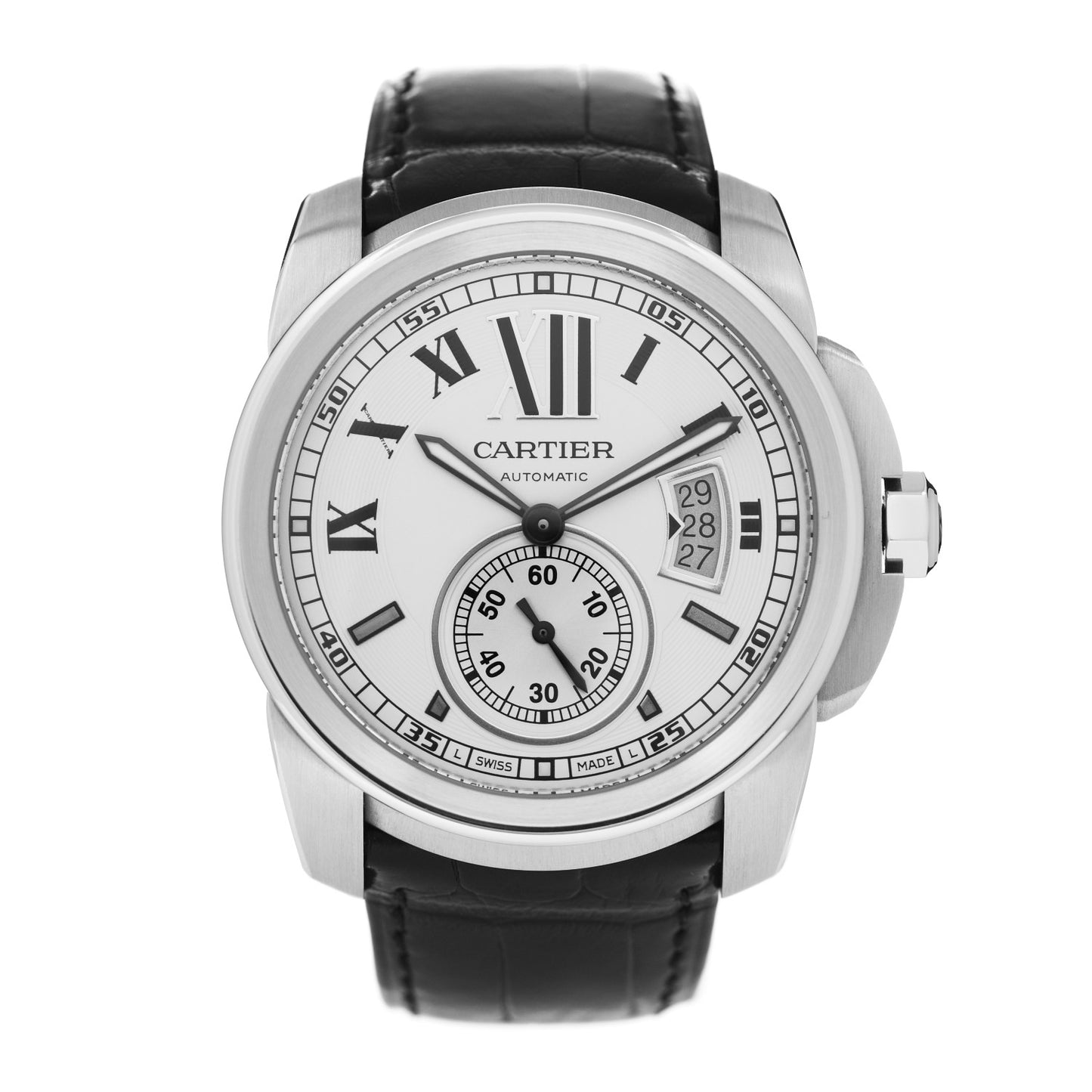 Stainless Steel Alligator 42mm Calibre de Cartier Automatic Watch