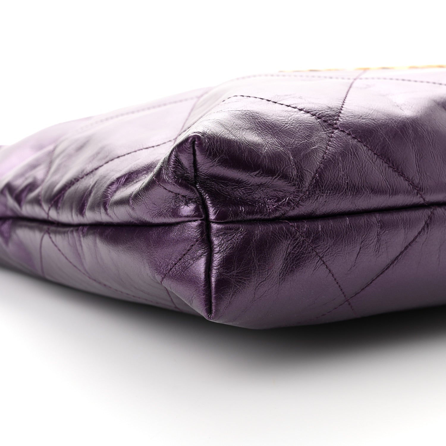 Chanel Metallic Calfskin Quilted Small Chanel 22 Purple 9 of 10