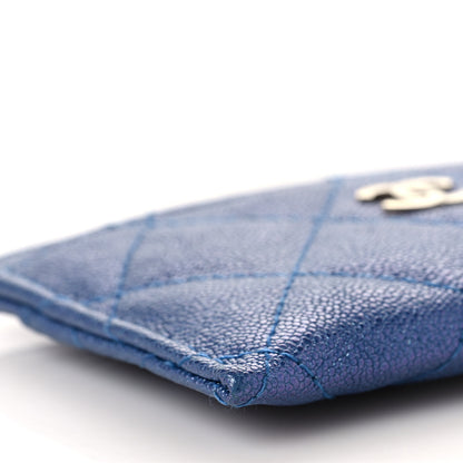 Chanel Iridescent Caviar Quilted Card Holder Dark Blue 9 of 12
