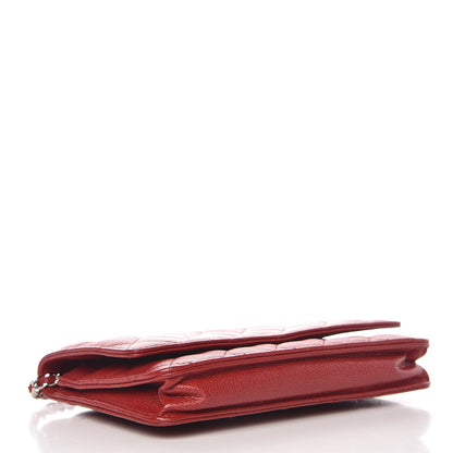 Chanel Caviar Quilted Wallet on Chain WOC Red 4 of 9