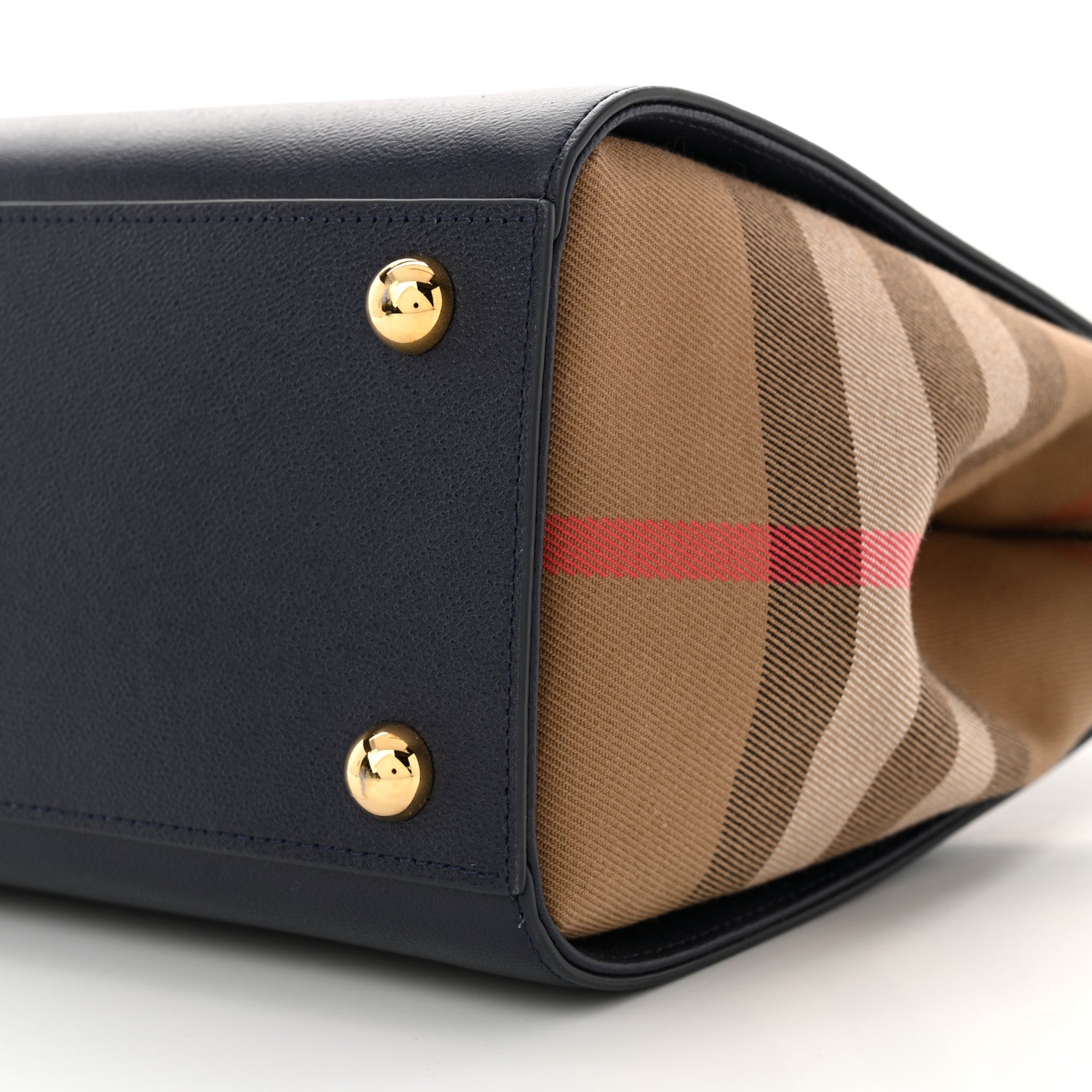 Burberry Calfskin Mega Check Banwell Tote Dark Canvas Blue 9 of 9