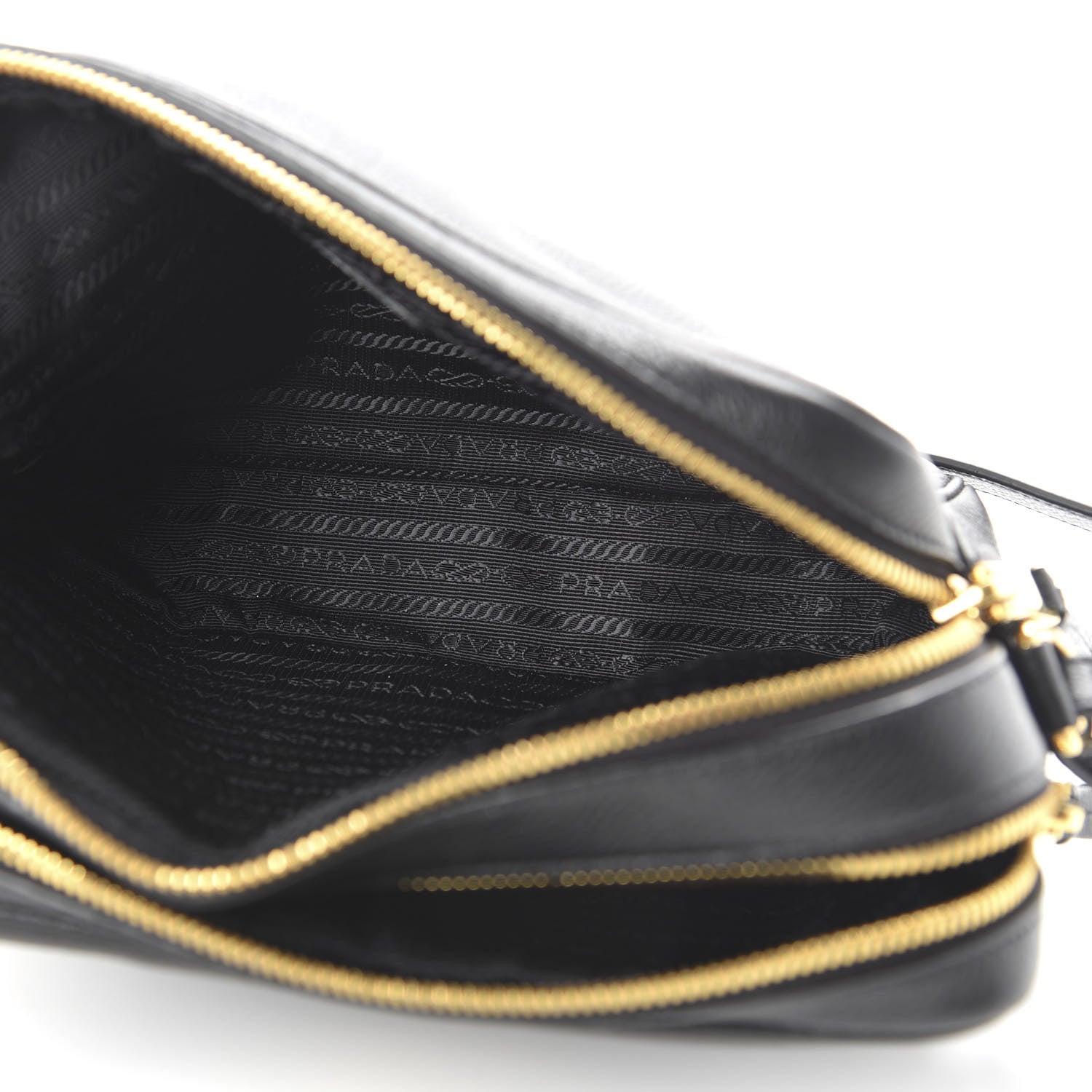 Prada Vitello Daino Medium Double Zip Shoulder Bag Black 6 of 10