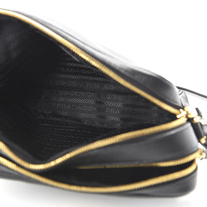 Prada Vitello Daino Medium Double Zip Shoulder Bag Black 6 of 10