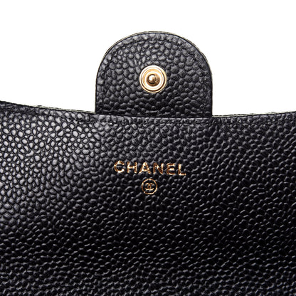 Chanel Caviar Quilted Large Gusset Flap Wallet Black 10 of 10