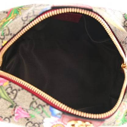 Gucci Soft GG Supreme Monogram Flora Calfskin Medium Ophidia Cosmetic Case Beige Ebony Multicolor Rosso 5 of 8