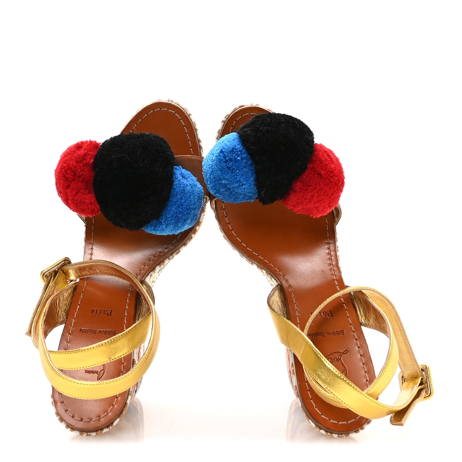 Christian Louboutin Denim Embroidered Cycladissimo 120 Wedge
