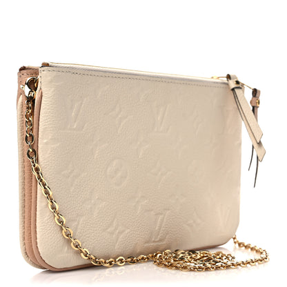 Louis Vuitton Empreinte Double Zip Pochette Beige Rose Creme 2 of 8